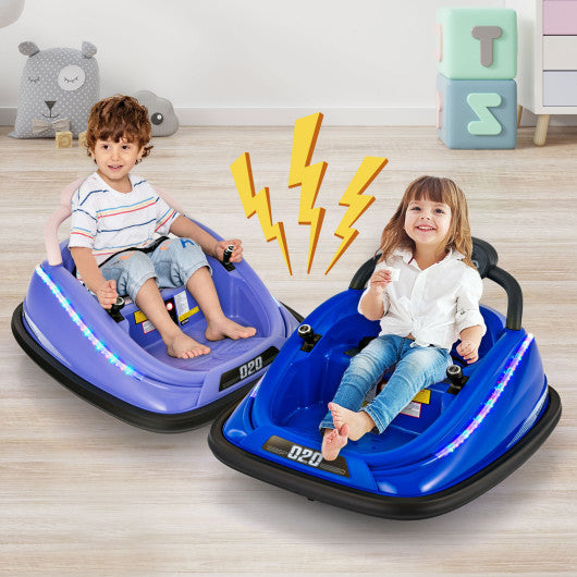 12V Kids Bumper Car Ride on Toy with Remote Control and 360 Degree Spin Rotation-Purple