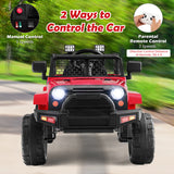 12V Kids Ride On Truck with Remote Control and Headlights-Red