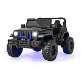 12V Kids Ride-on Jeep Car with 2.4 G Remote Control-Solid Black