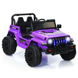 12V Kids Ride-on Jeep Car with 2.4 G Remote Control-Purple