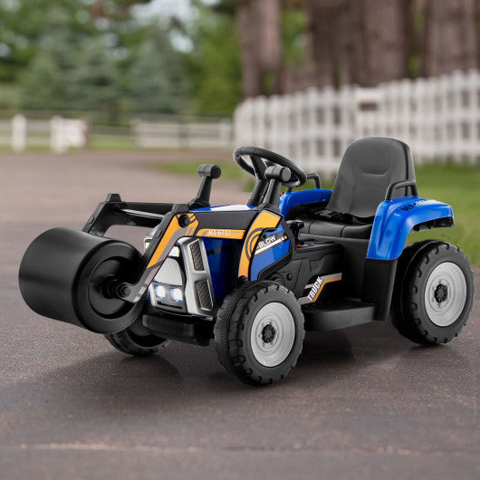 12V Kids Ride on Road Roller with 2.4G Remote Control-Blue