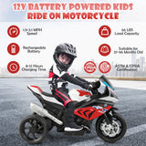 12V Licensed BMW Kids Motorcycle Ride-On Toy for 37-96 Months Old Kids-Red