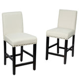 25 Inch Kitchen Chairs w/ Rubber Wood Legs-Beige