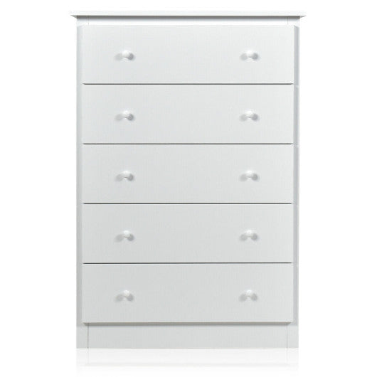 Functional Storage Organized Dresser with 5 Drawer-White