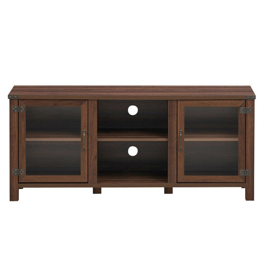 TV Stand Entertainment Center for TVs up to 65 Inch with Storage Cabinets-Walnut