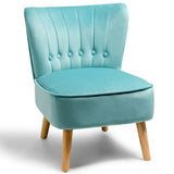 Armless Accent Chair Tufted Velvet Leisure Chair-Green
