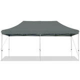 10 x 20 Feet Adjustable Folding Heavy Duty Sun Shelter with Carrying Bag-Gray