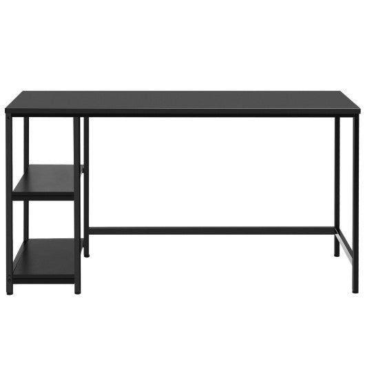 47"/55" Computer Desk Office Study Table Workstation Home with Adjustable Shelf Black-L