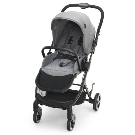 High Landscape Foldable Baby Stroller with Reversible Reclining Seat-Gray