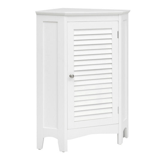 Corner Storage Cabinet Free Standing Bathroom Cabinet with Shutter Door