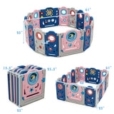 16-Panel Foldable Baby Safety Play Center with Lockable Gate