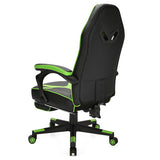 Computer Massage Gaming Recliner Chair with Footrest-Green