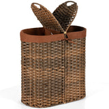 Handwoven Laundry Hamper Basket with 2 Removable Liner Bags-Brown