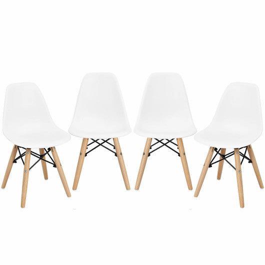 4 PCS Children Chair Set Medieval Style Dining Chairs with Wood Legs