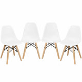 4 PCS Children Chair Set Medieval Style Dining Chairs with Wood Legs