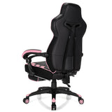 Adjustable Gaming Chair with Footrest for Home Office-Pink