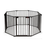 Adjustable Panel Baby Safe Metal Gate Play Yard-Black