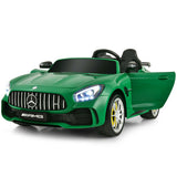 12V Kids Ride On Car Mercedes Benz AMG GTR with Remote and LED Lights-Green