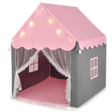 Kids Playhouse Tent with Star Lights and Mat-Pink