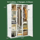 Foldable Armoire Wardrobe Closet with 10 Cubes