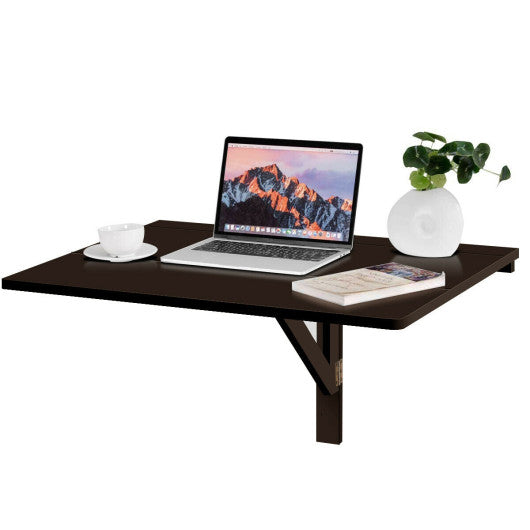 31.5 x 23.5 Inch Wall Mounted Folding Table for Small Spaces-Brown