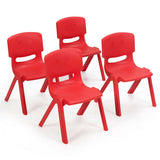4-pack Kids Plastic Stackable Classroom Chairs-Red