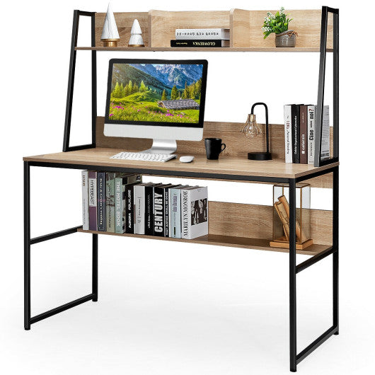 47-Inch Computer Desk Writing Study Table Workstation-Natural