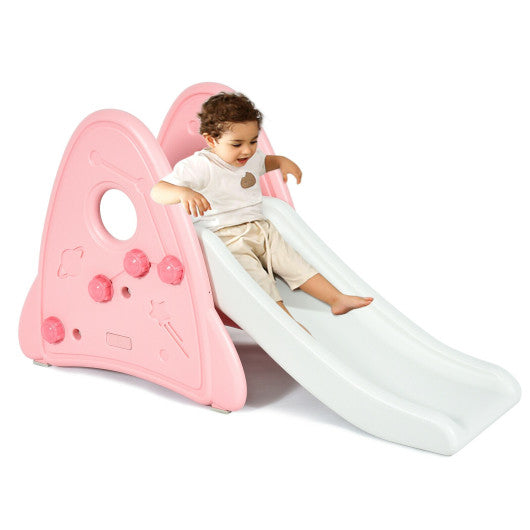 Freestanding Baby Slide Indoor First Play Climber Slide Set for Boys Girls -Pink