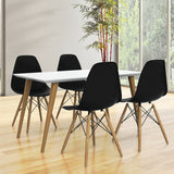 Set of 2 Mid-Century Modern DSW Dining Side Chair-Black