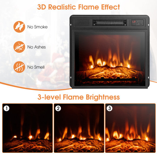 1400W TV Stand Electric Fireplace Mantel with Remote Control-Natural