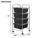 4 Drawers Metal Rolling Storage Cart