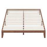 14 Inch King Size Rubber Wood Platform Bed Frame with Wood Slat Support-Walnut