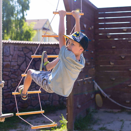 4in1 Swings Set: Rope ladder + Gymnastic rings + Disc swing + Trapeze bar with rings