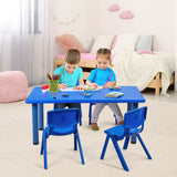 Kids Plastic Rectangular Learn and Play Table-Blue
