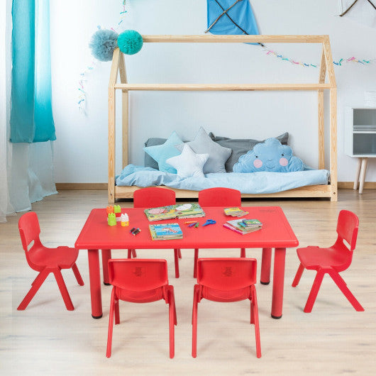 6-pack Kids Plastic Stackable Classroom Chairs-Red