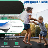 12/14/15/16 Feet Outdoor Recreational Trampoline with Ladder and Enclosure Net-15 ft