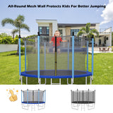 15/16 Feet Trampoline Replacement Safety Net with Adjustable Straps-15 ft