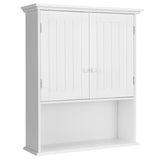 2-Door Wall Mount Bathroom Storage Cabinet with Open Shelf-White