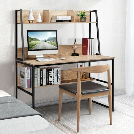 47-Inch Computer Desk Writing Study Table Workstation-Natural