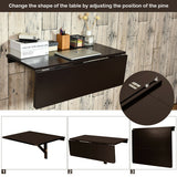 31.5 x 23.5 Inch Wall Mounted Folding Table for Small Spaces-Brown