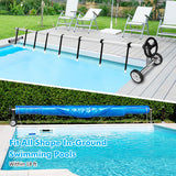 18 Ft Pool Cover Reel Set Aluminum In-ground Swimming Solar Cover Reel