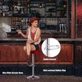 1 PC Round Bar Stool Adjustable Swivel Pub Chair-Red