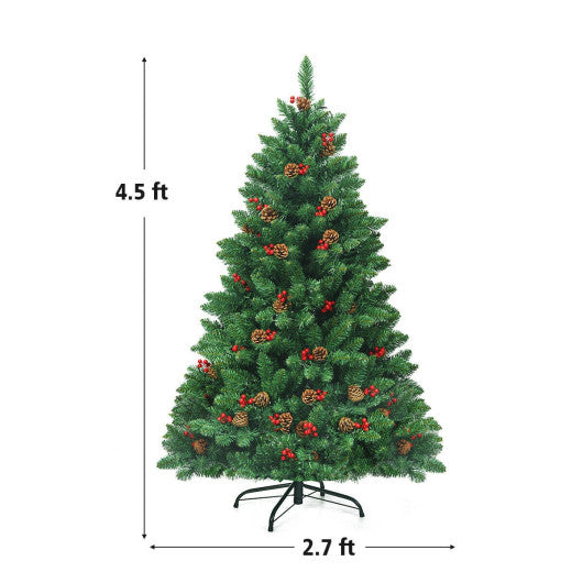 4.5 Feet Pre-lit Hinged Christmas Tree with 300 LED Lights