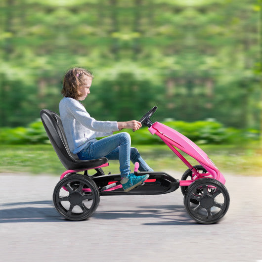 Kids Ride On Toys Pedal Powered Go Kart Pedal Car-Pink