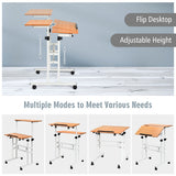 2 in 1 Height Adjustable Sit Standing Computer Desk