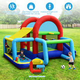 Inflatable Jumping Castle Bounce House with Dual Slides and 480W Blower