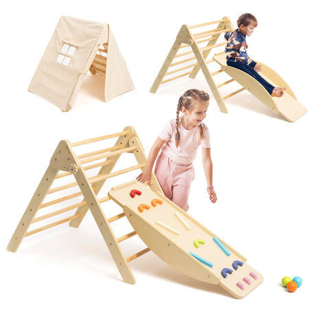 Pikler Triangle Kit 6 in 1 - Unique Patented Design, Inspired by Montessori