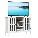 Wooden TV Stand Console Cabinet for 50 Inch TV-White