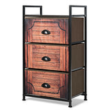 Industrial 3-Layers Fabric Dresser with Fabric Drawers and Steel Frame