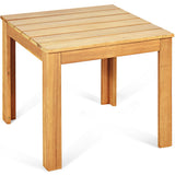 Wooden Square Patio Coffee Bistro Table-Natural